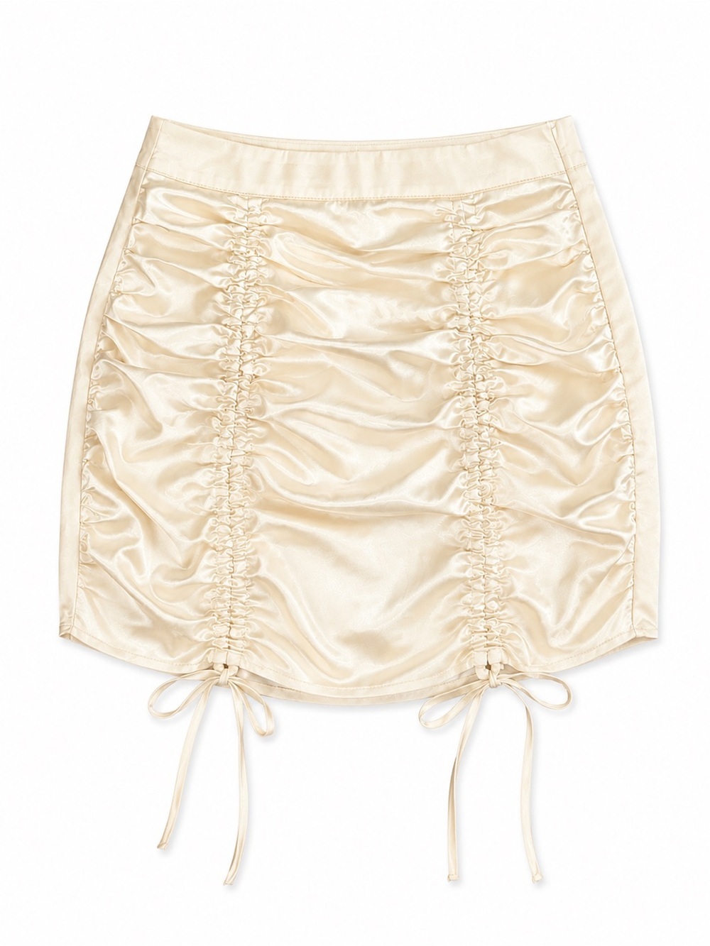Mable Elegant Cream Champagne Gold Ruched Skirt